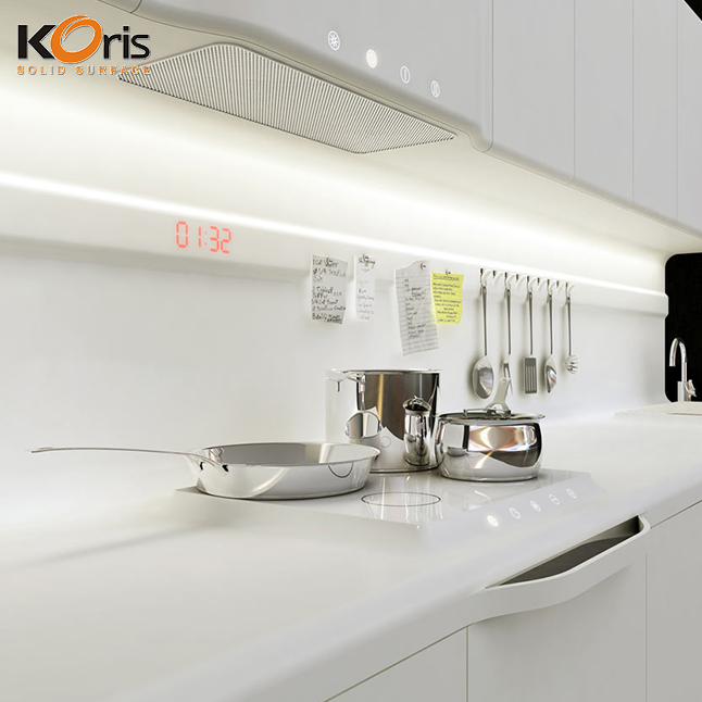 Le meilleur prix adaptent la surface solide de Corian de l'entrepôt 3660*760*12mm de plan de travail aux besoins du client