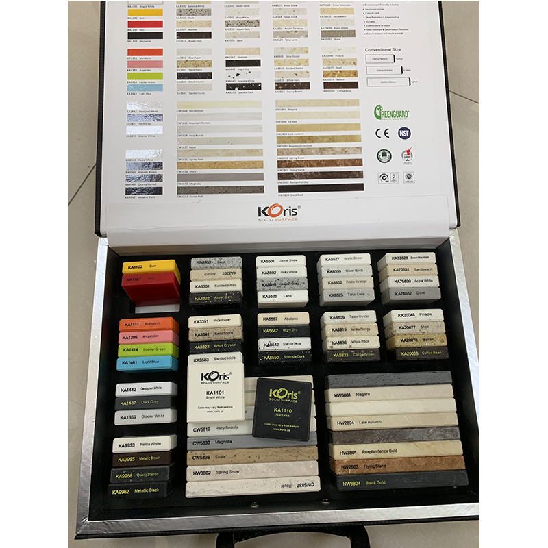 10 ans de garantie Corians Big Slab Surface solide acrylique Feuilles de marbre poly