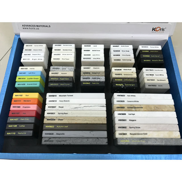 La surface solide en pierre de pierre artificielle couvre le comptoir de surface solide en acrylique 