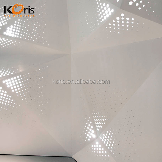 Surface solide acrylique ultra blanche décorative en pierre artificielle à haute brillance 6-30mm