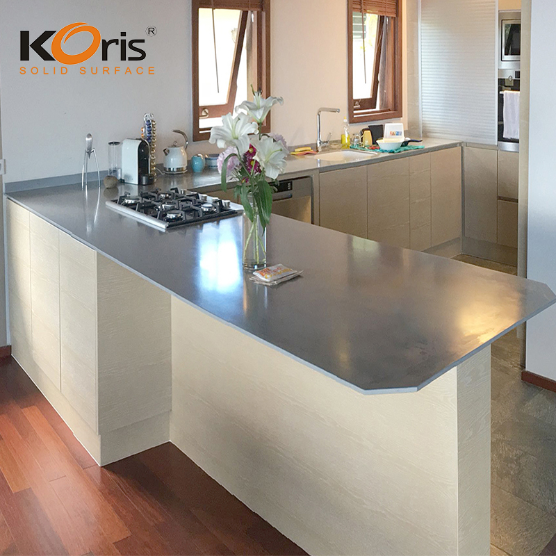 Personnaliser les comptoirs de cuisine/cuisine en acrylique de couleur solide en pierre artificielle