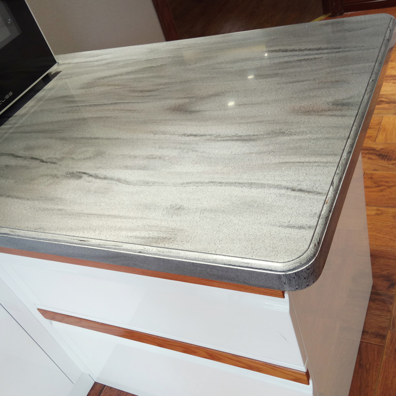 La grande dalle blanche de Mable de couleur adaptent les partie supérieure du comptoir acryliques extérieures solides de Samsung
